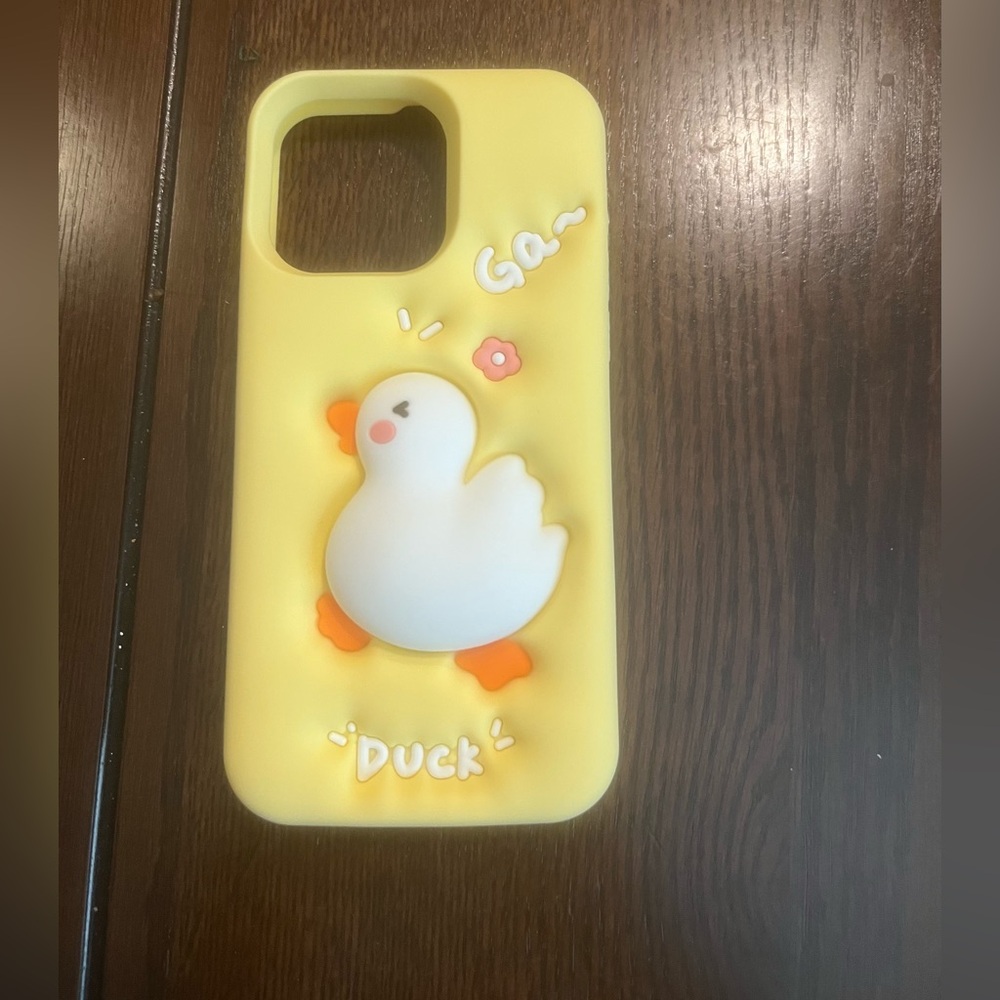 iPhone 15 ProMax Yellow with White Duck Phone Case